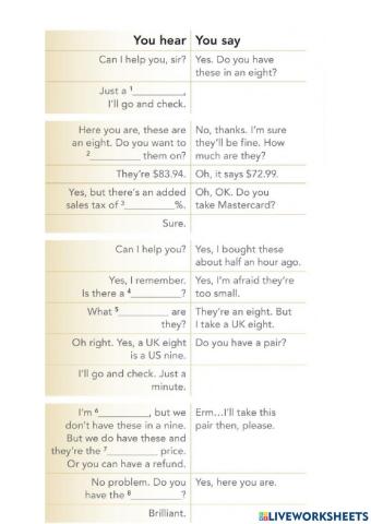 Taking something back to the shop