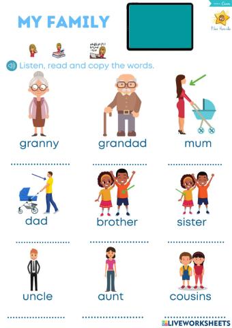 MY FAMILY listen write choose