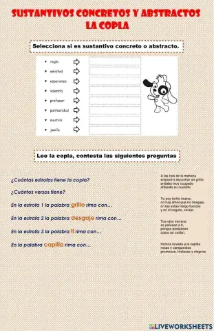 sustantivos concretos astractos 
