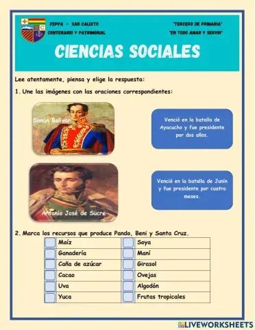 3°sociales - evaluación trimestral
