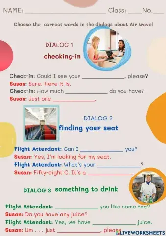 Dialogs about Air travel