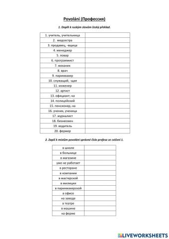 Povolání (Профессия)