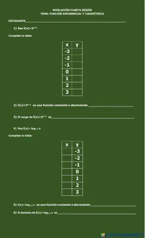 Función exponencial y función logarítmica