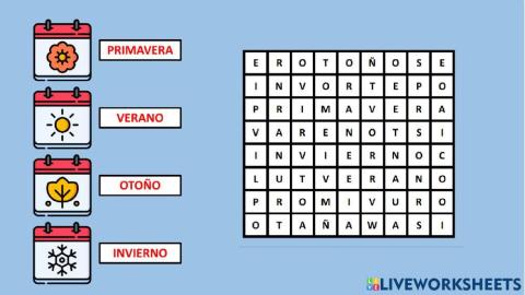 Sopa de letras estaciones