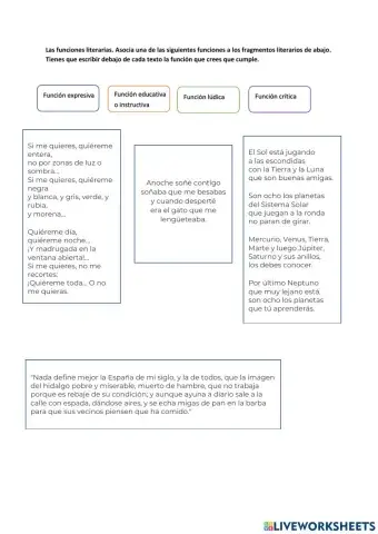 Funciones literarias- 2º ESO