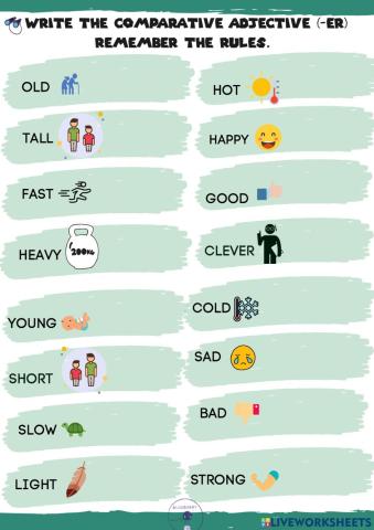 Adjectives: comparatives