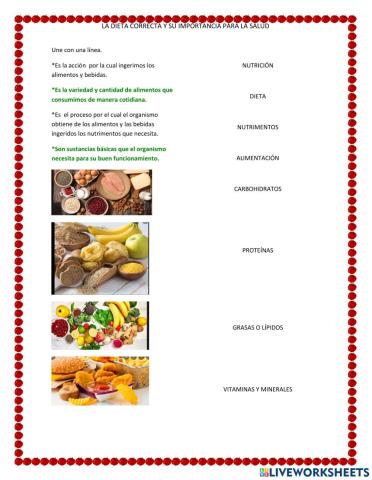 La dieta correcta y su importancia para la salud