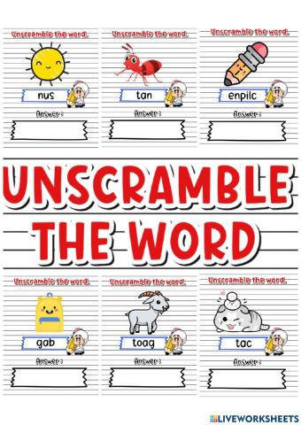 Unscramble the words