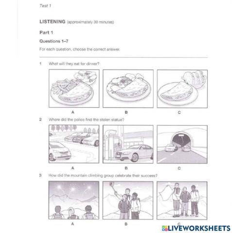 B1 Preliminary (PET) Listening