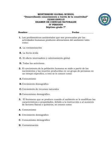 EXAMEN 7° IV P 2021