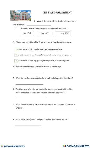 The First Parliament