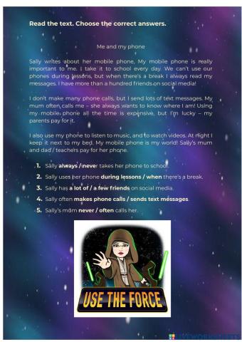 Reading comprehension