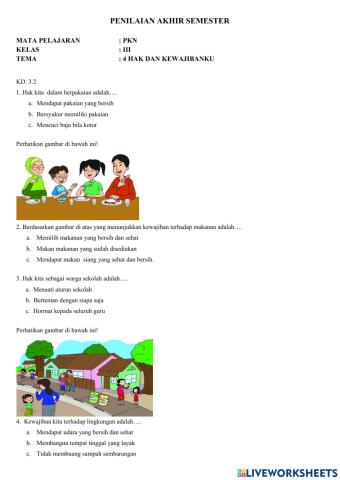 Soal Bahasa Indonesia Tema 4