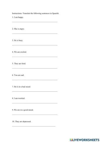 Expressing Emotions with the verb Estar