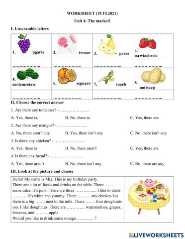 Unit 4: The market 19-11-2021