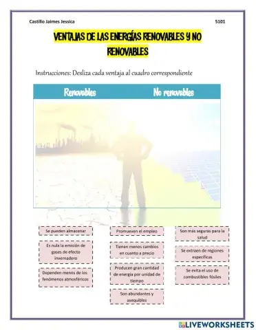 Energías renovables y no renovables