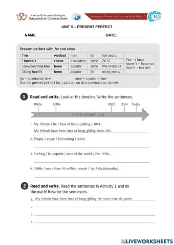 Present Perfect Worksheet