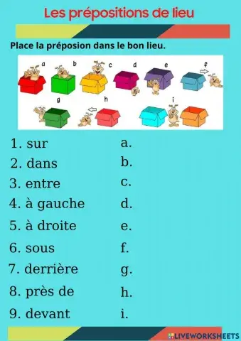 Preposition de lieu