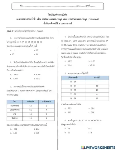 การวิเคราะห์ข้อมูลเบื้องต้น