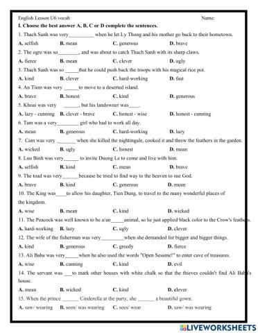 Grade 8- Unit 6 (cont)