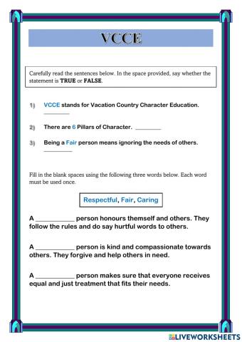 Pillars of Character