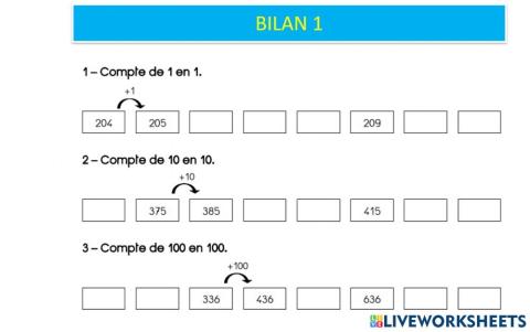 Bilan maths s10