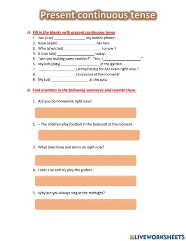 Present continuous tense