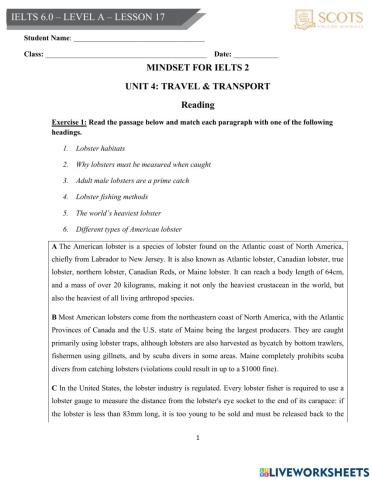 IELTS Reading - Matching Headings