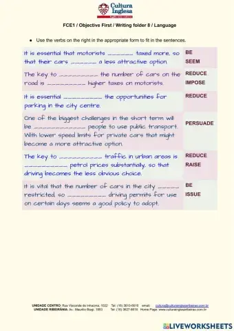 FCE2 Objective - Writing folder 8