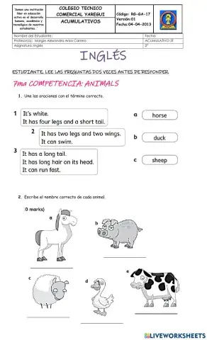 Acumulativo inglés 2°