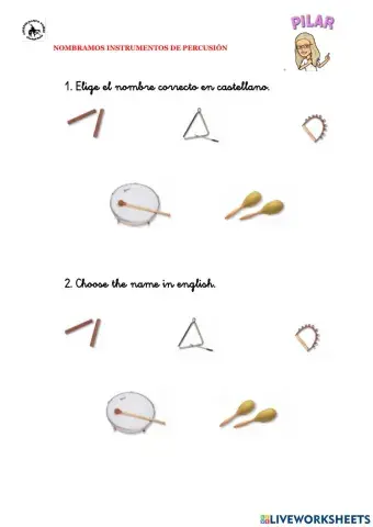 Nombrar instrumentos de percusión