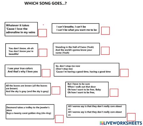Which song goes