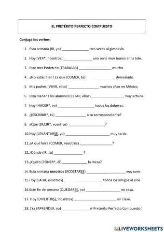 El Pretérito Perfecto Compuesto