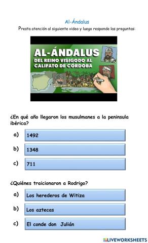 Cuestionario Al-Andalus