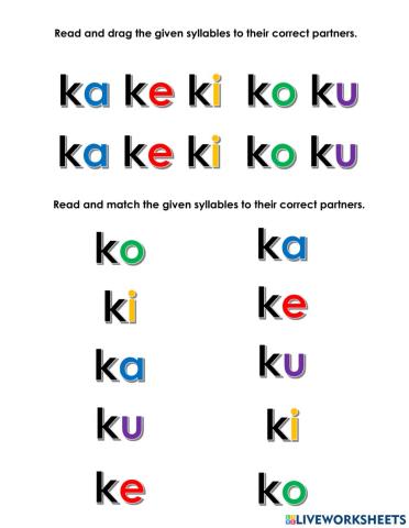Letter K and the Vowels