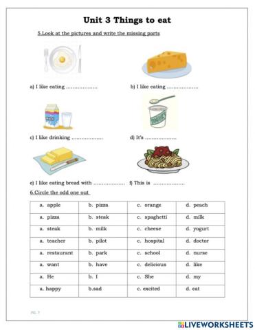 Unit 3 Things to eat Lesson 4 e5 e6
