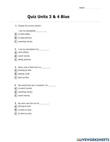 Quiz 3&4 BLUE