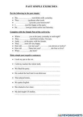 Past simple exercises