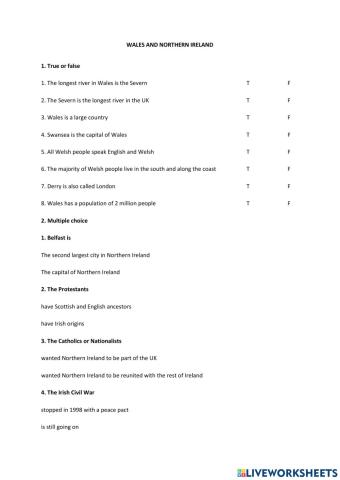 Wales and Northern Ireland