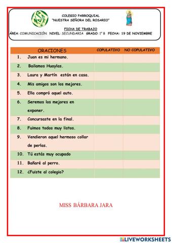 ¿verbos copulativos o no copulativos?