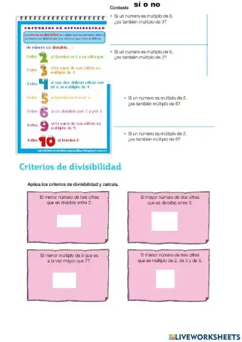 Múltiplos divisores criterios de divisibilidad