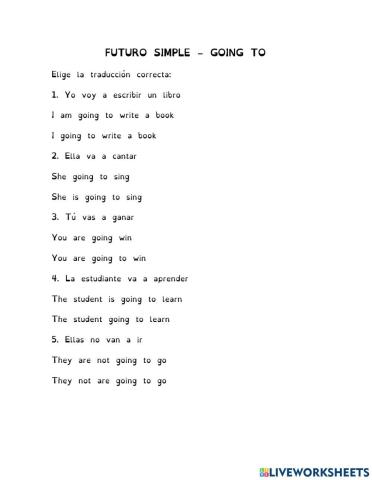 Futuro simple - Going to