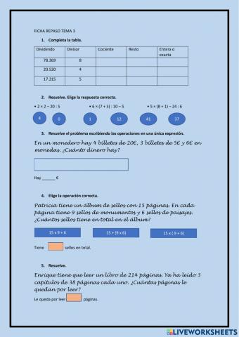 Repaso tema 3. divisiones