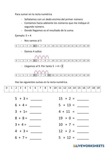 Sumas en la recta numércia