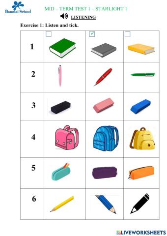 Mid-term test 1 - listening 