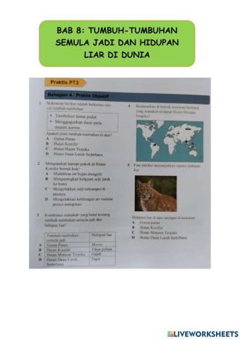 Bab 8: tumbuh-tumbuhan semula jadi dan hidupan liar di dunia & bab 9:sumber semula jadi dan kerjasama ekonomi di dunia
