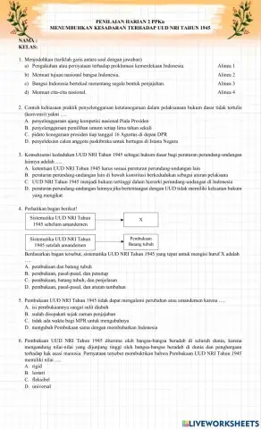 PENILAIAN HARIAN 2 PPKn KELAS 8