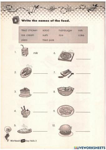 Our food Exercise 1
