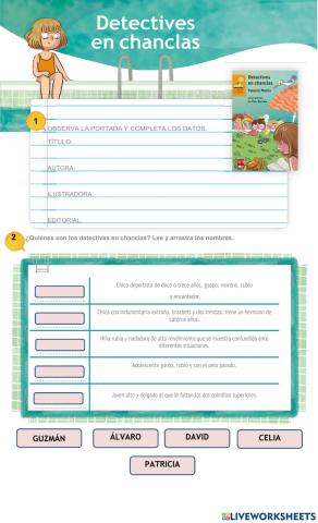 Control de lectura detectives en chanclas