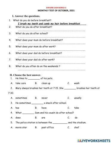 Monthly test of October,2021 - EOW3